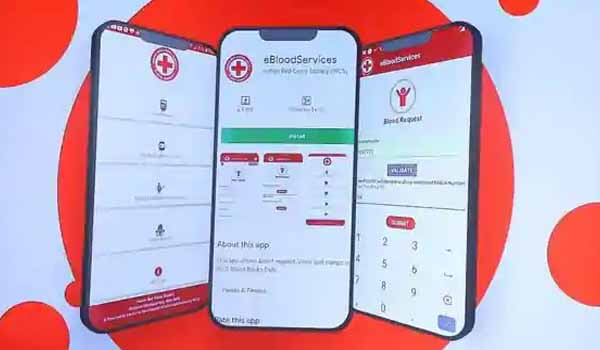 Indian Red Cross Society developed 'eBloodServices' mobile App